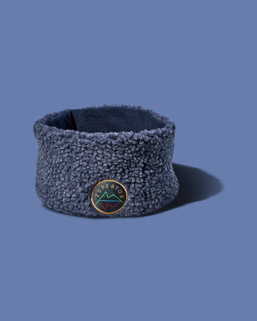 Zuperior dustyblue teddyfleece pannebånd