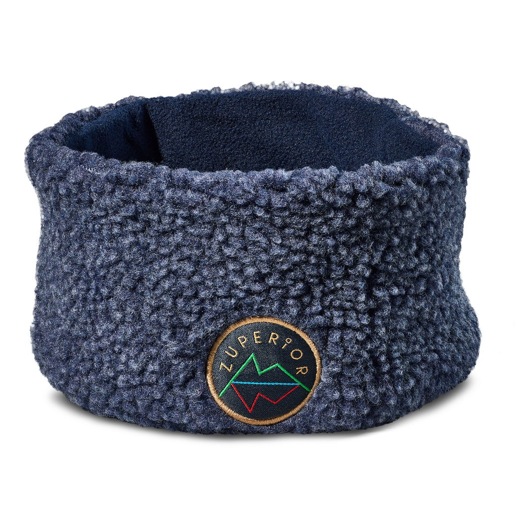 Zuperior dustyblue teddyfleece pannebånd