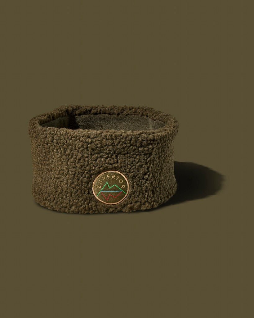 Zuperior grønt teddyfleece pannebånd