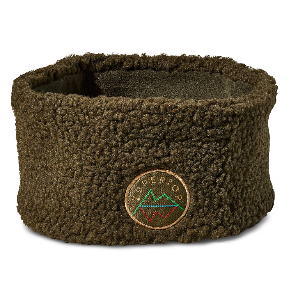 Zuperior grønt teddyfleece pannebånd