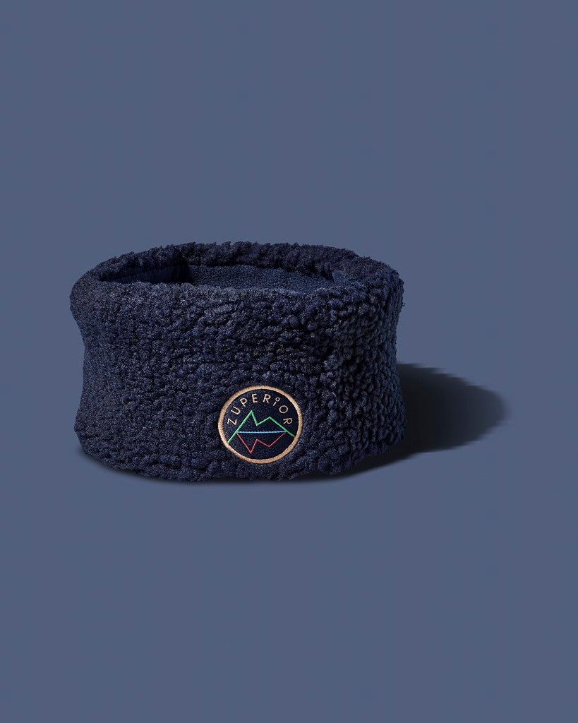 Zuperior marineblått teddyfleece pannebånd