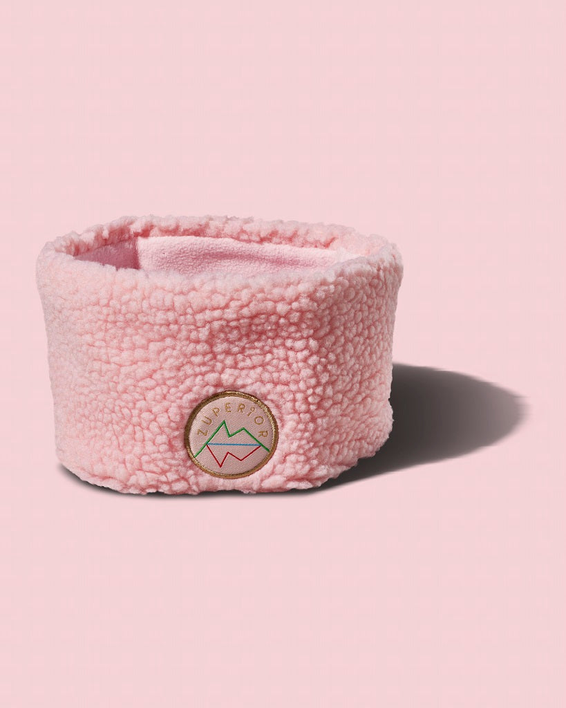 Zuperior Rosa pannebånd i teddyfleece