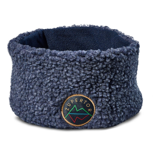 Zuperior dustyblue teddyfleece pannebånd