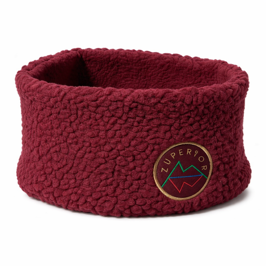 Zuperior Burgunder teddyfleece pannebånd